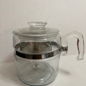 VINTAGE PYREX FLAME WARE STOVETOP PERCOLATER